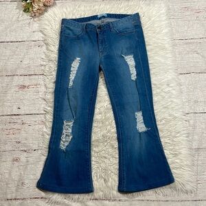 Show Me Your MuMu Distressed Blue Flare Jeans